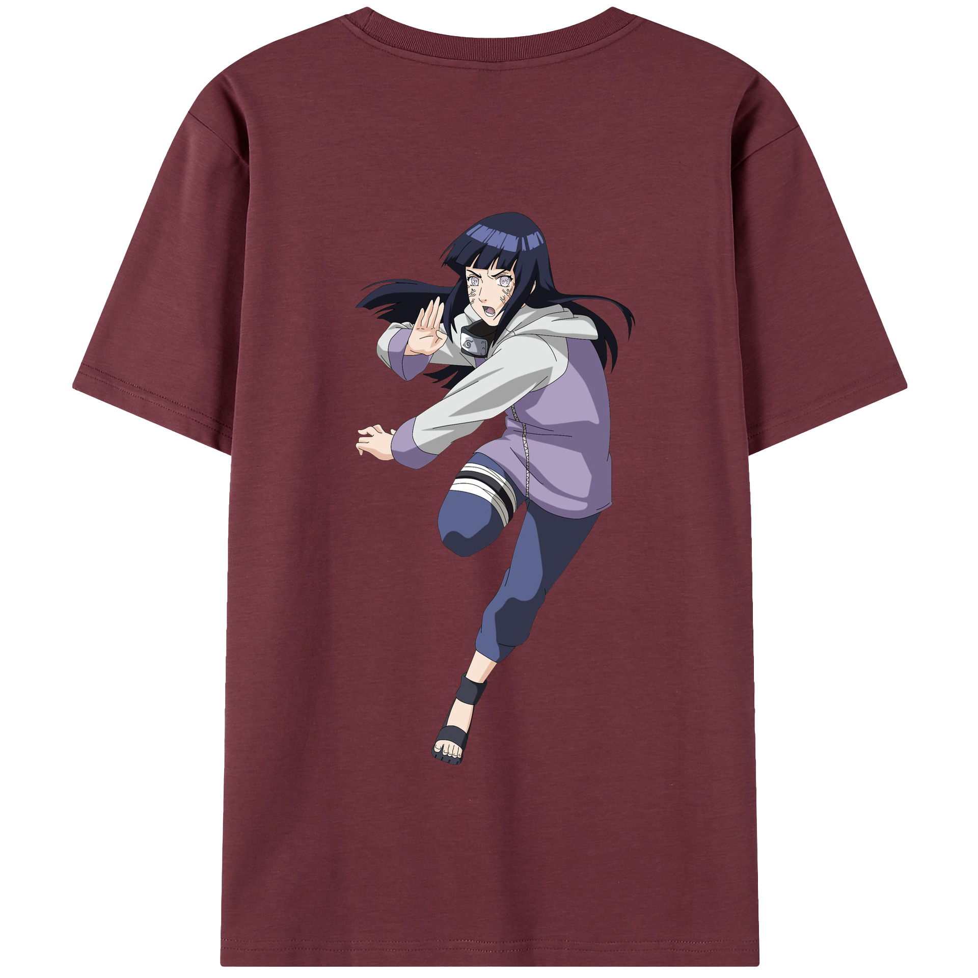 （画像用） NARUTO -ナルト- 日向ヒナタ Hyūga Hinata 綿100％半袖Tシャツ（背面プリント）